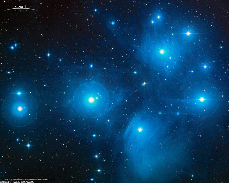 Blue stars in space