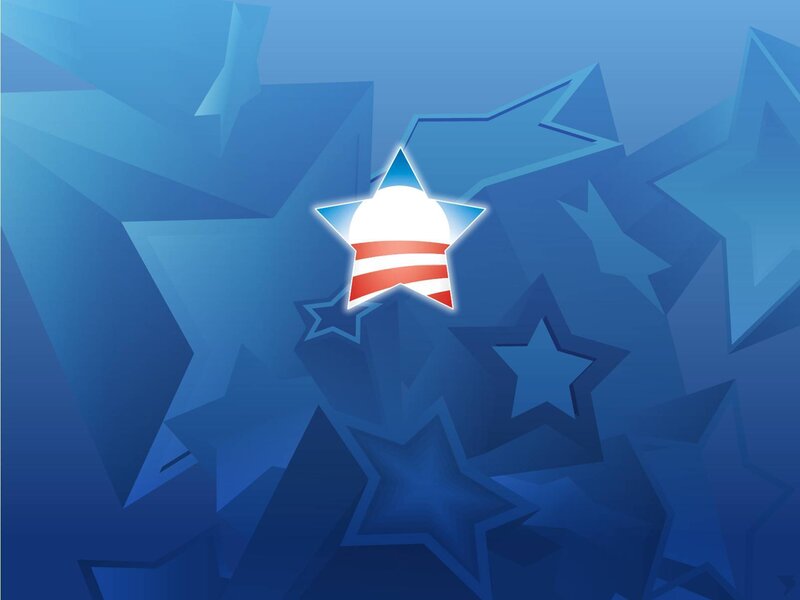 blue stars with patriotic emblem