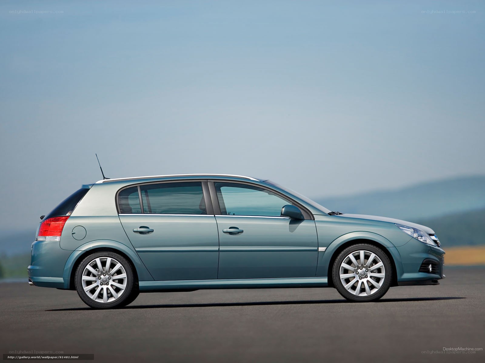 blue station wagon side view