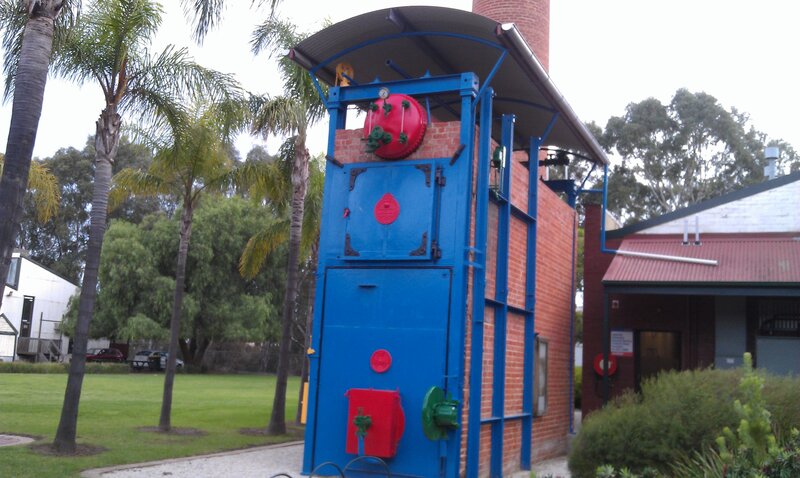 Blue Steam Engine Boiler