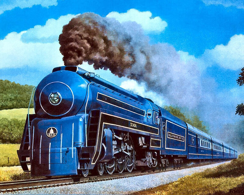 Blue Steam Locomotive — Dynamic