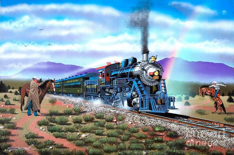 Blue Steam Train — Dramatic