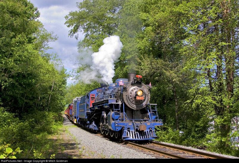 Blue Steam Train — Serene, Afternoon, Photograph