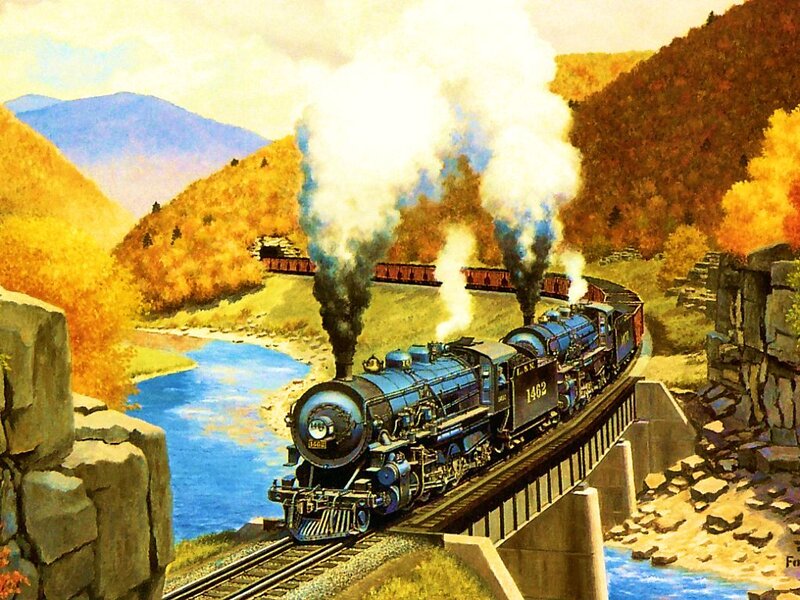 Blue Steam Train — Serene