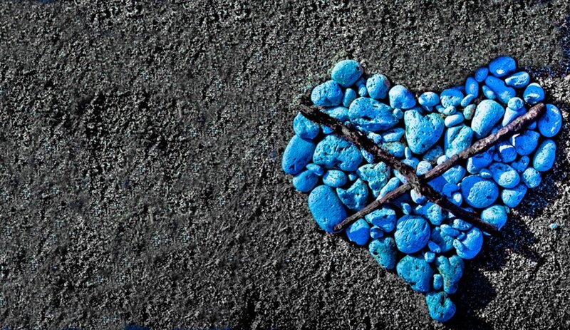 Blue Stones Heart Shape