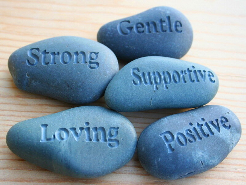 Blue Stones with Words