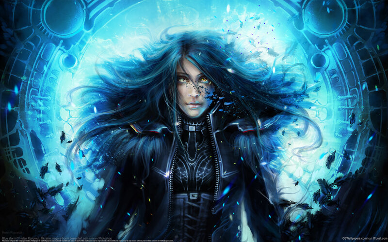 Blue storm fantasy character