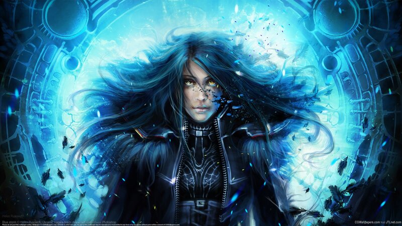 Blue storm fantasy character
