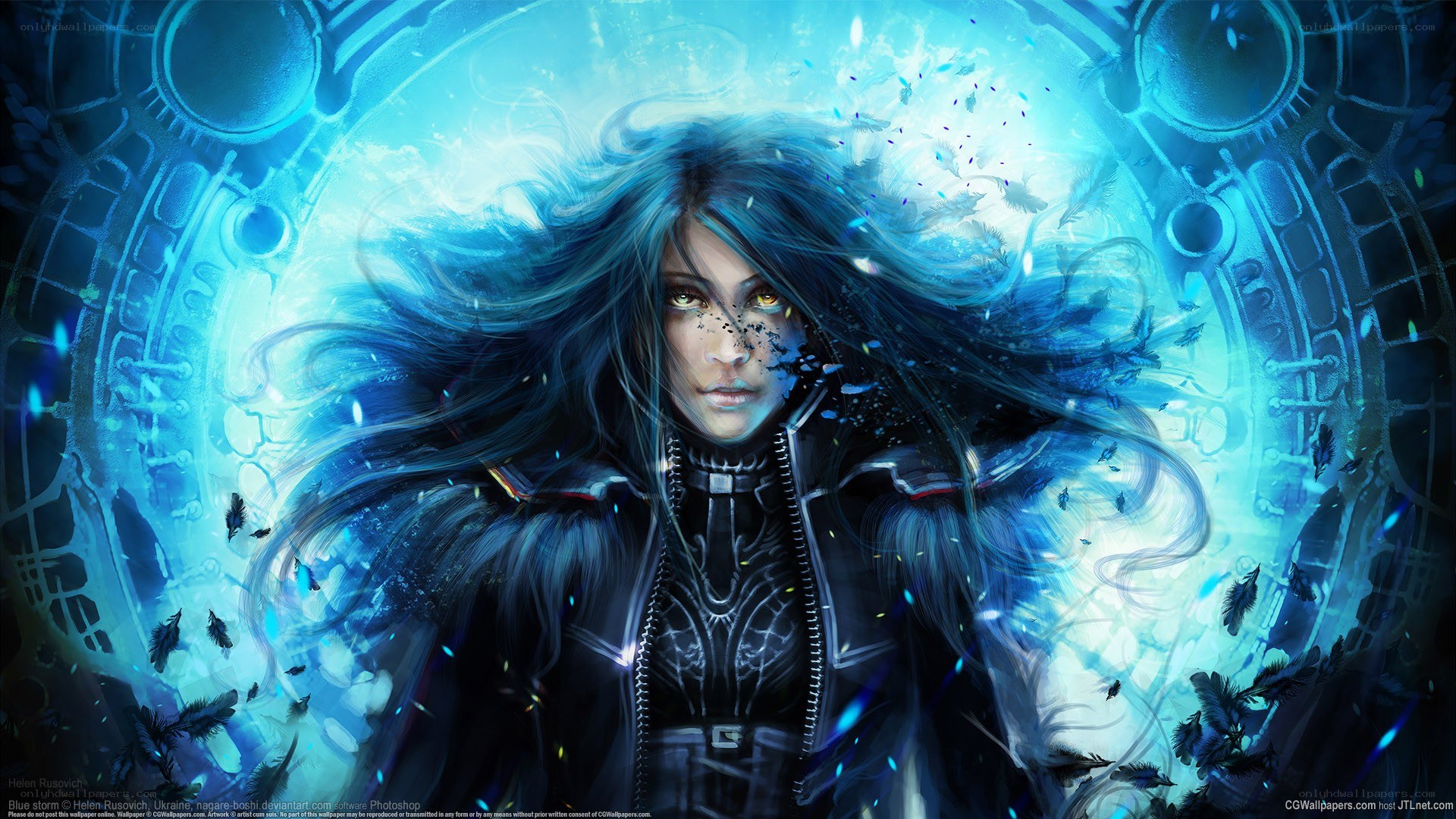 Blue storm fantasy character