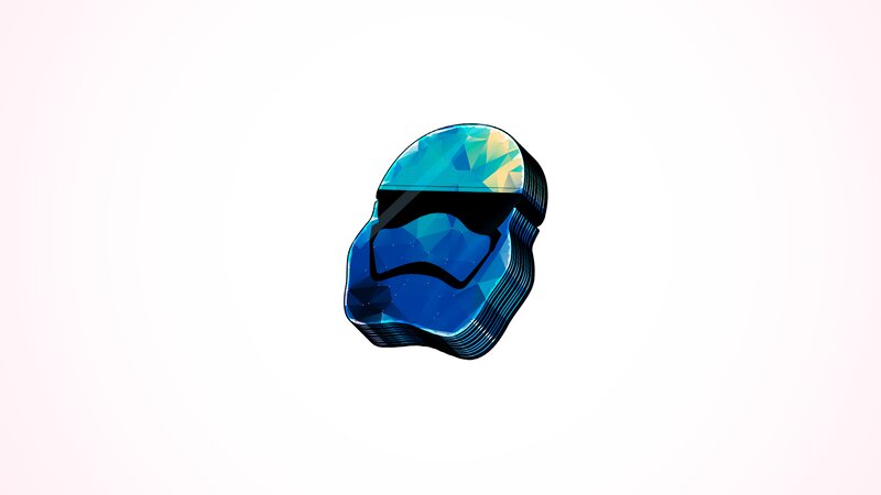 Blue Stormtrooper Helmet — Minimalist