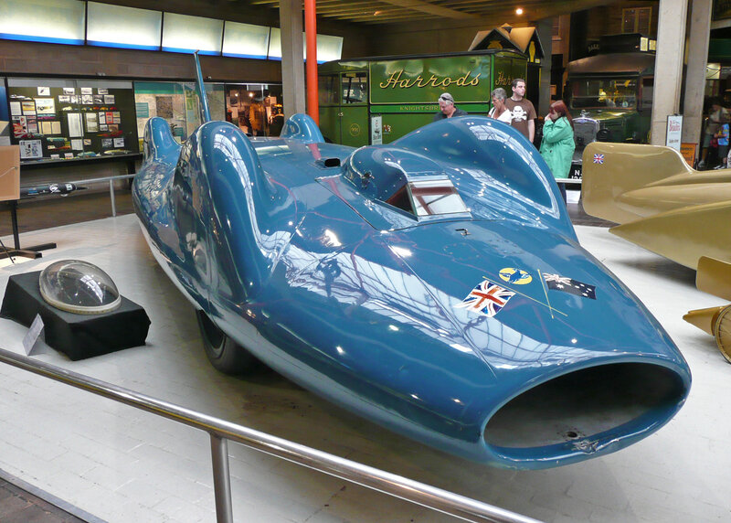 Blue Streamlined Car