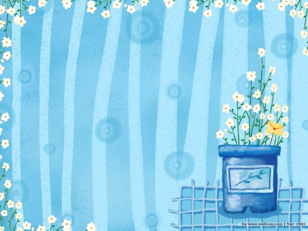 blue striped floral background
