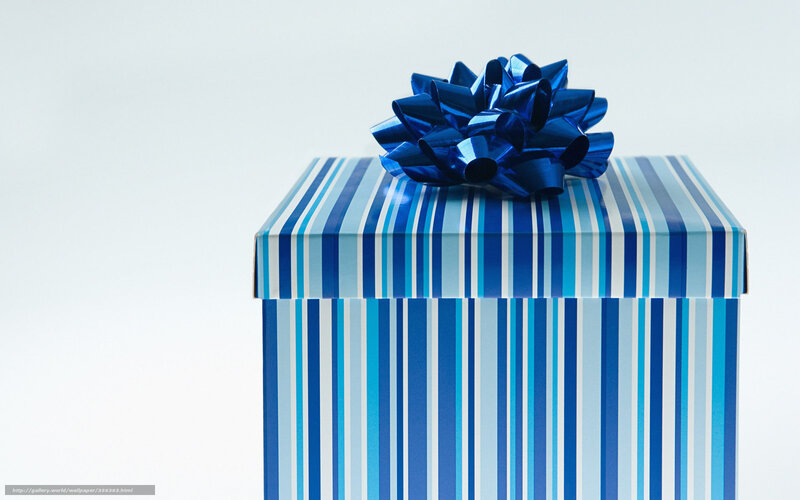 blue striped gift box
