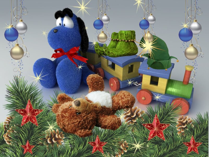 Blue Stuffed Dog Toy