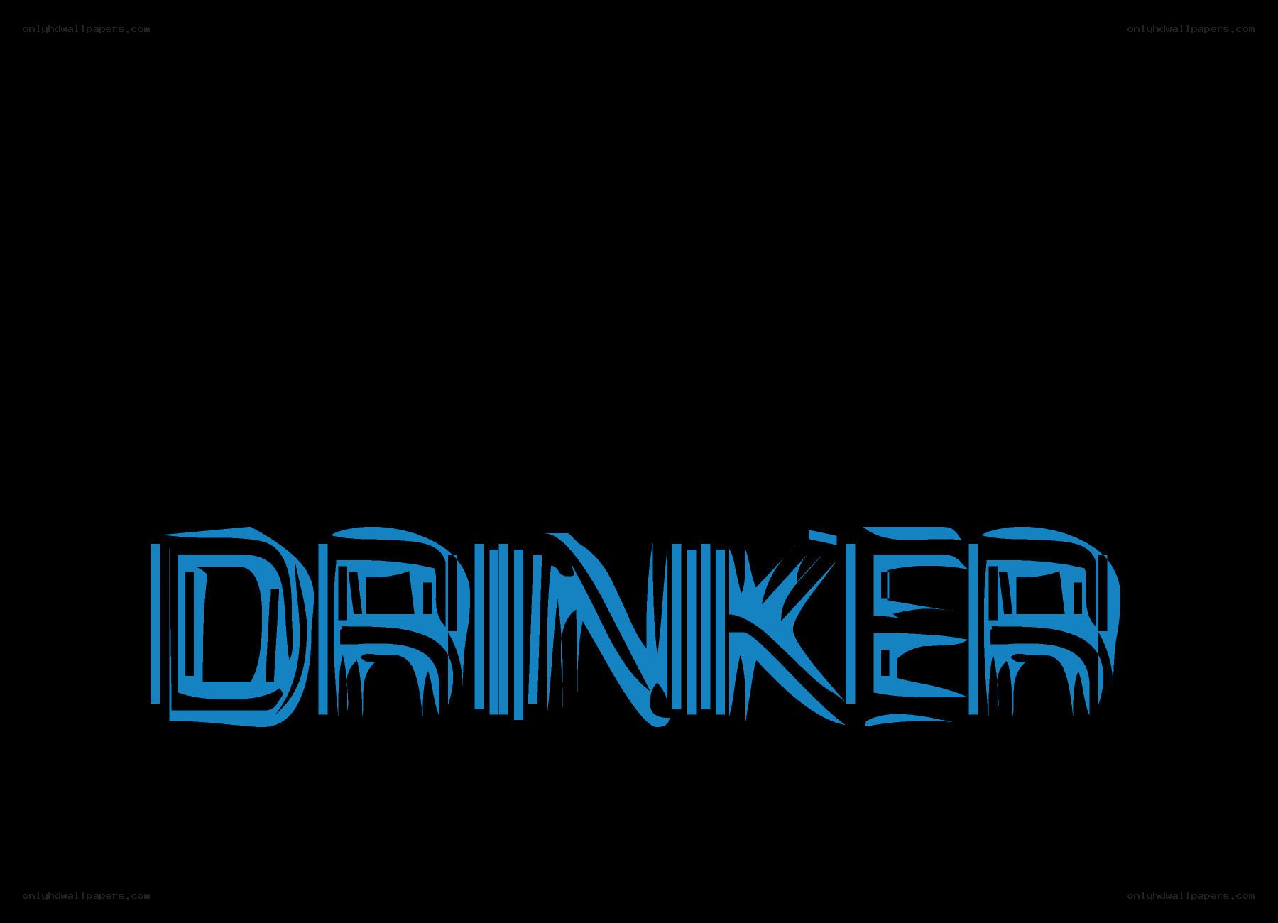 blue stylized drinker text