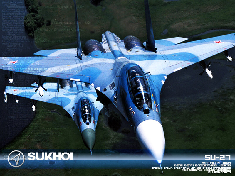 Blue Su-27 Fighter Jet