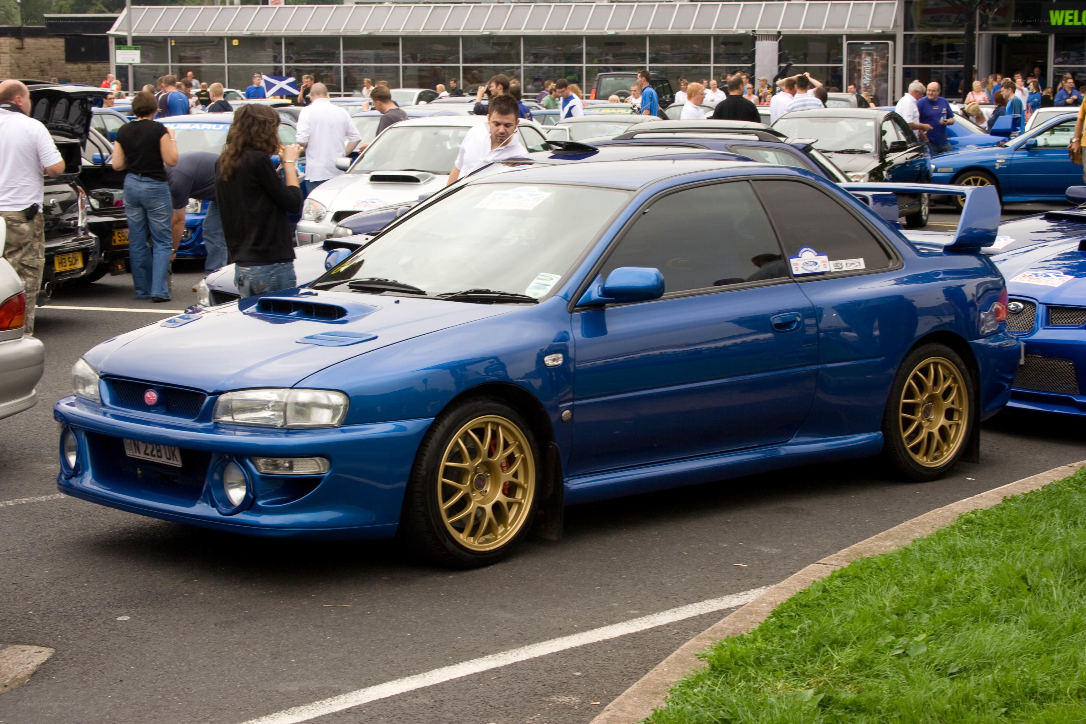 Blue Subaru at car show