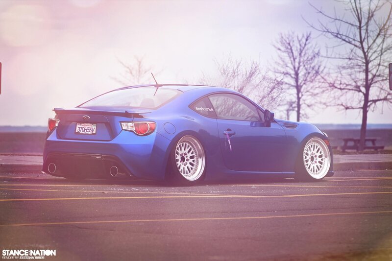 blue subaru brz car