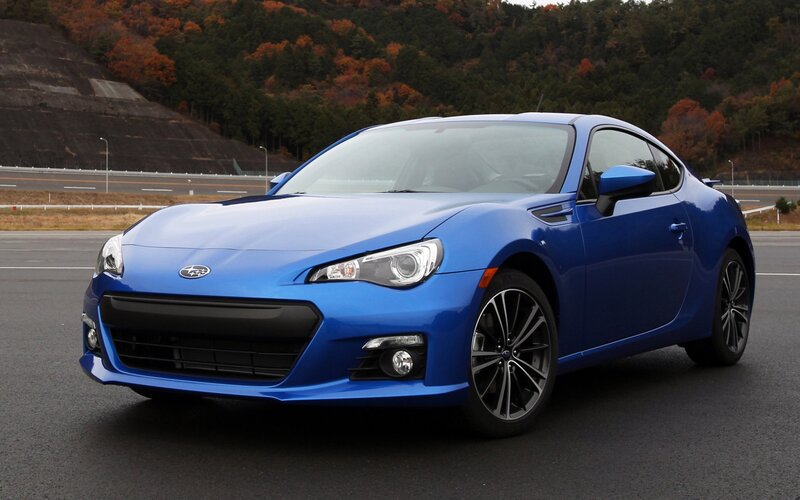 Blue Subaru BRZ sports car