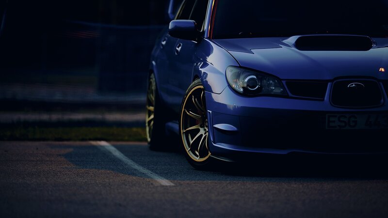Blue Subaru Car — Dramatic