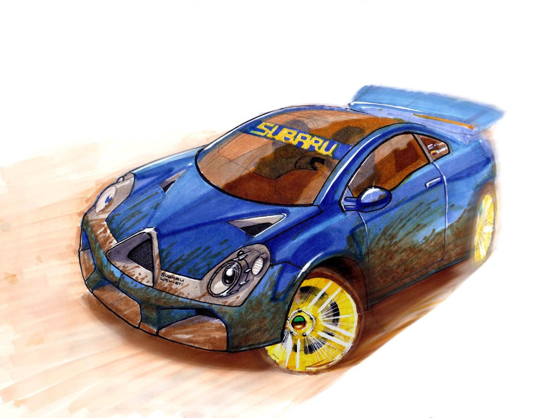 blue subaru concept car