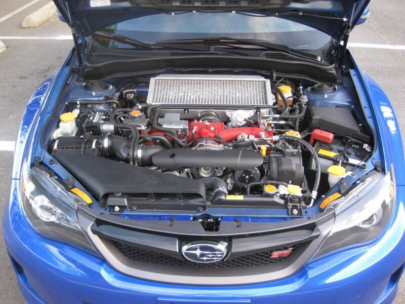 Blue Subaru Engine Bay