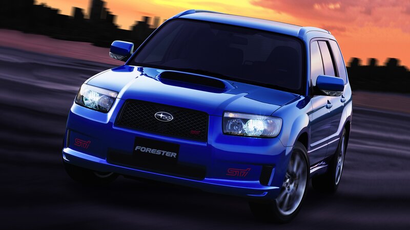 Blue Subaru Forester Sti — Dramatic