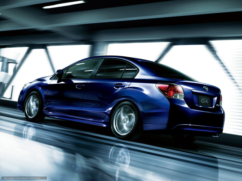 Blue Subaru G4 in motion