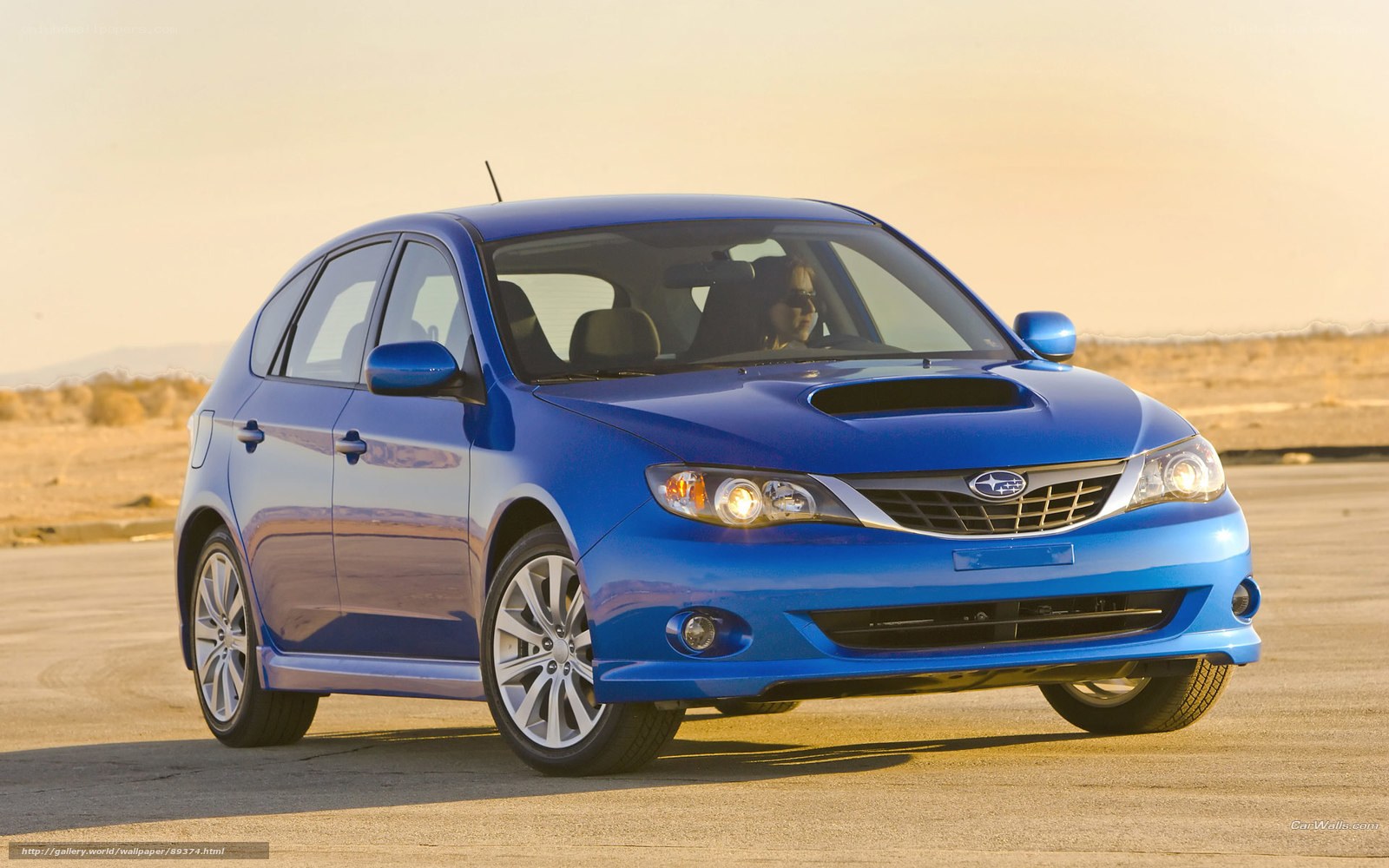 blue subaru hatchback car