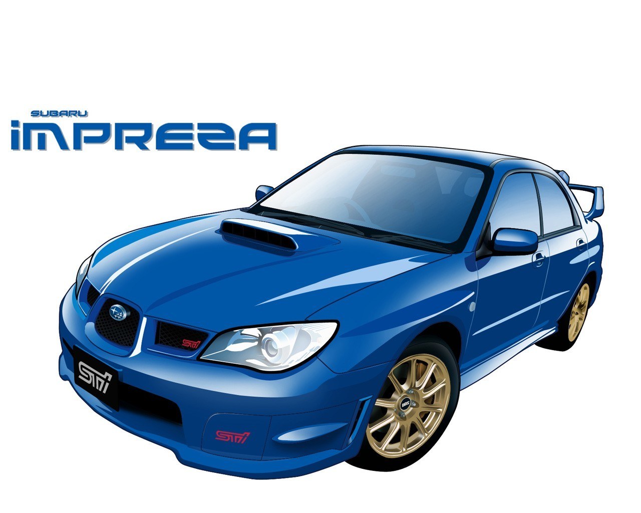 Blue Subaru Impreza STI