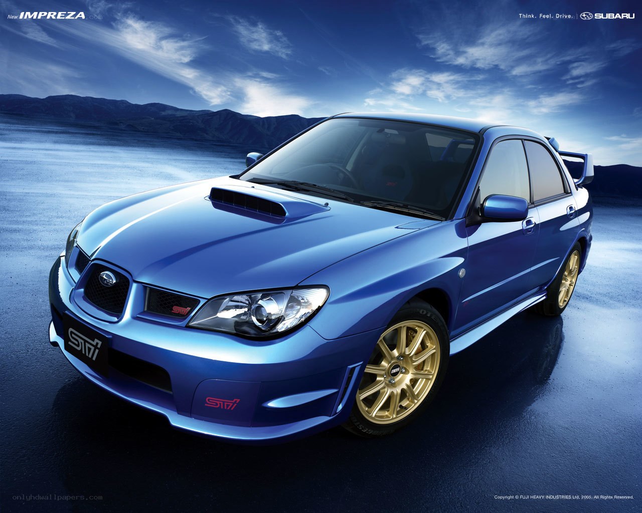 Blue Subaru Impreza STI
