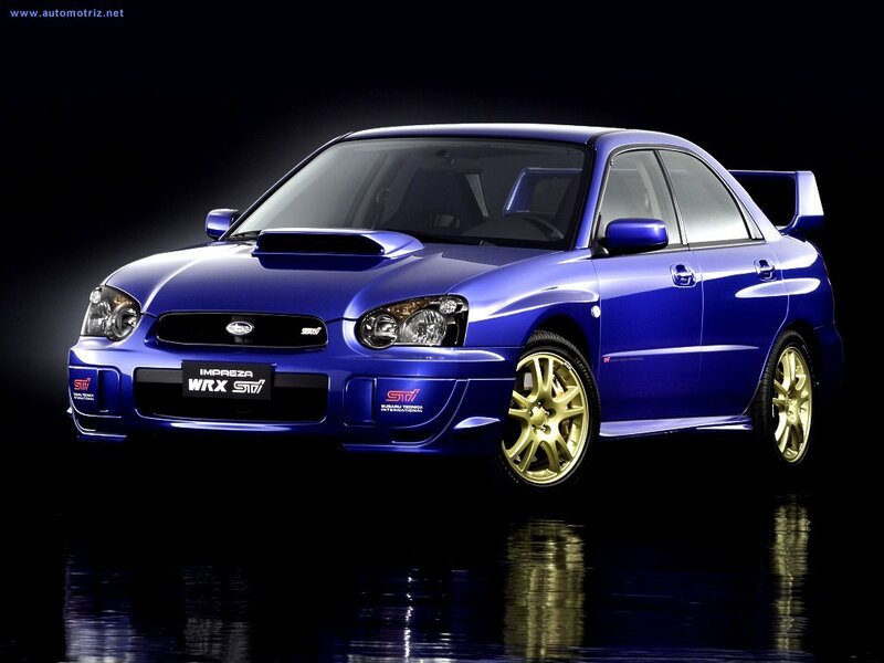 blue subaru impreza wrx sti