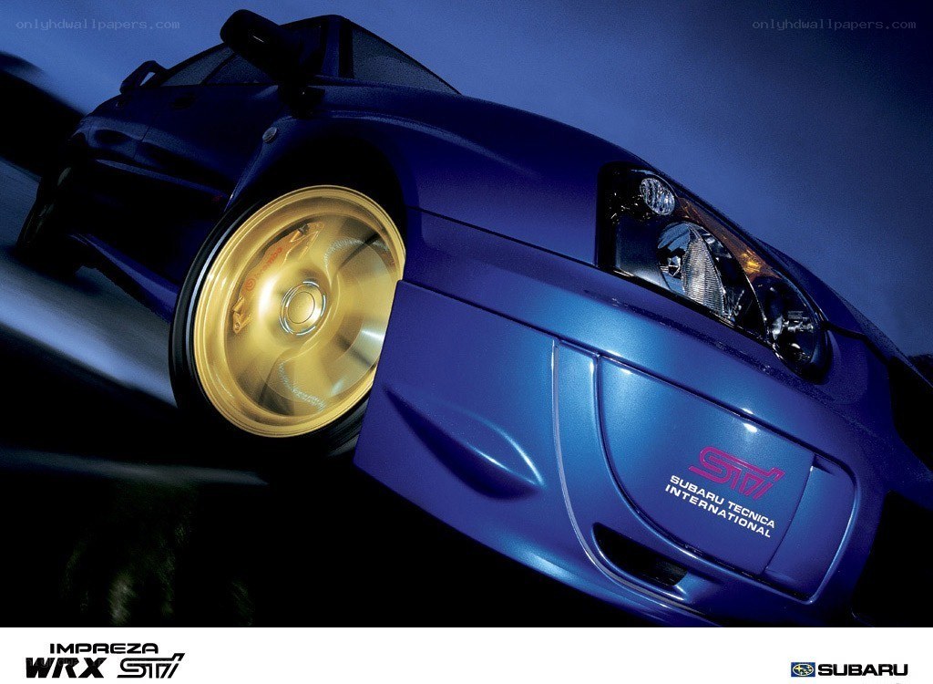 Blue Subaru Impreza WRX STI