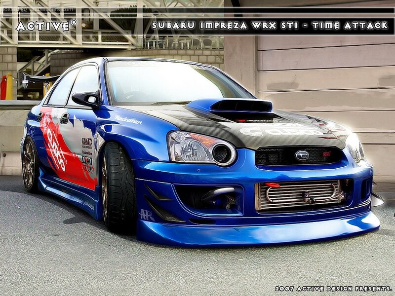Blue Subaru Impreza WRX STI