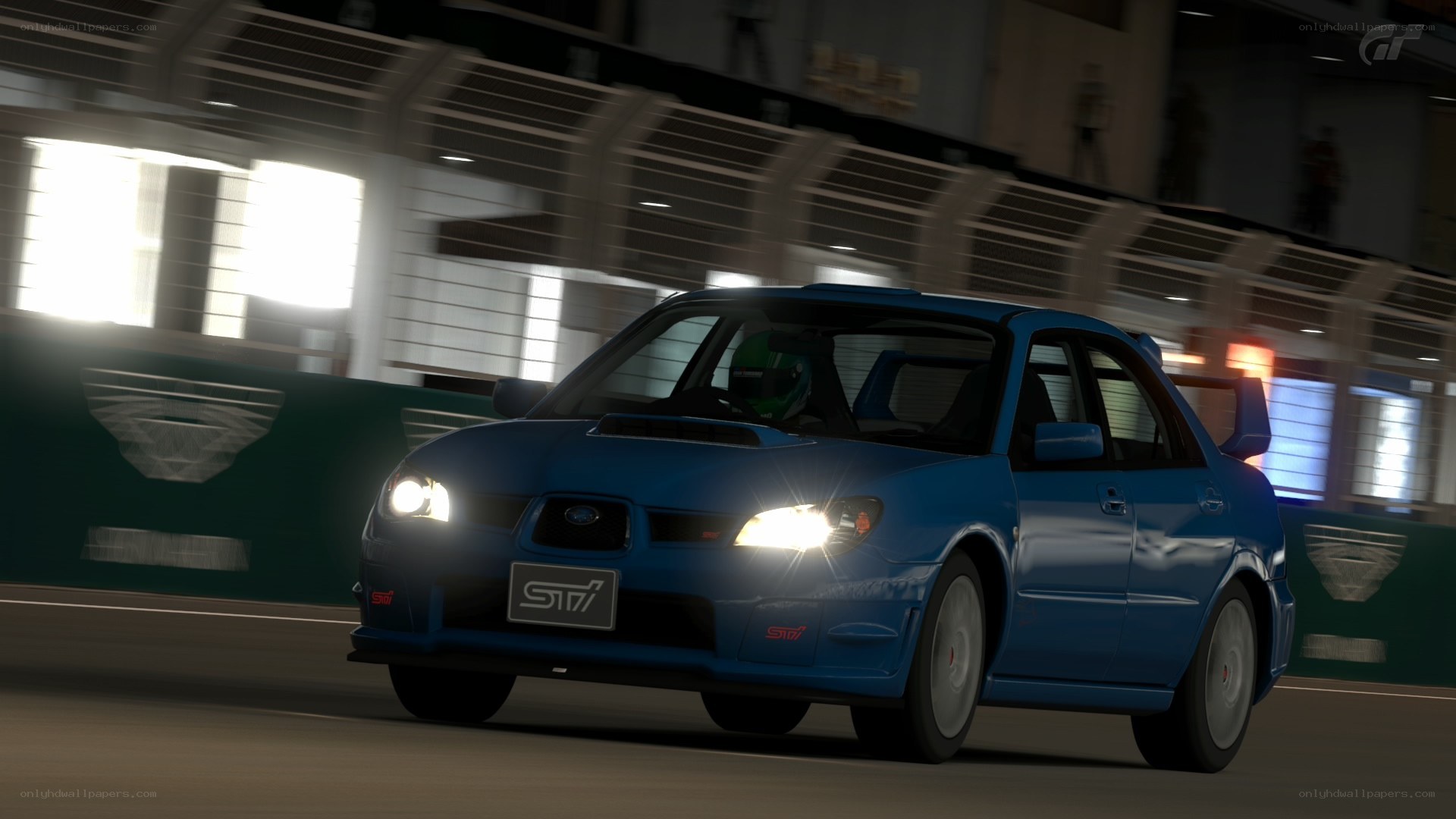 blue subaru on racetrack