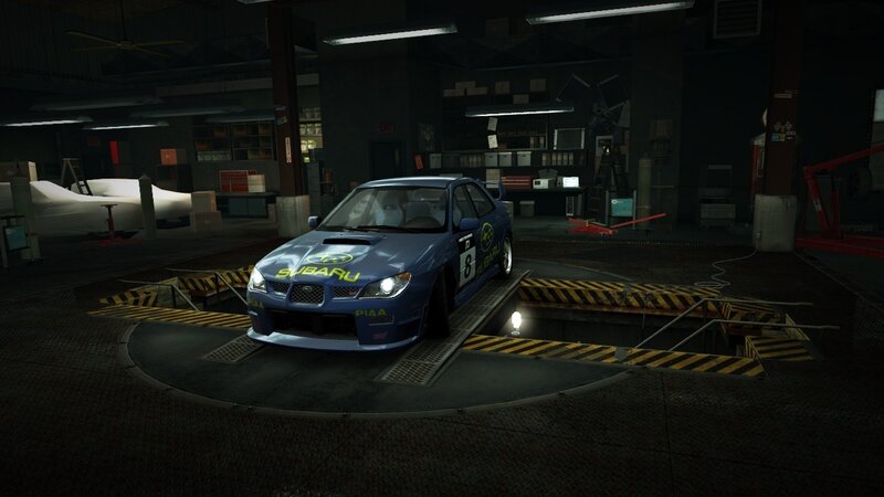 blue subaru on turntable