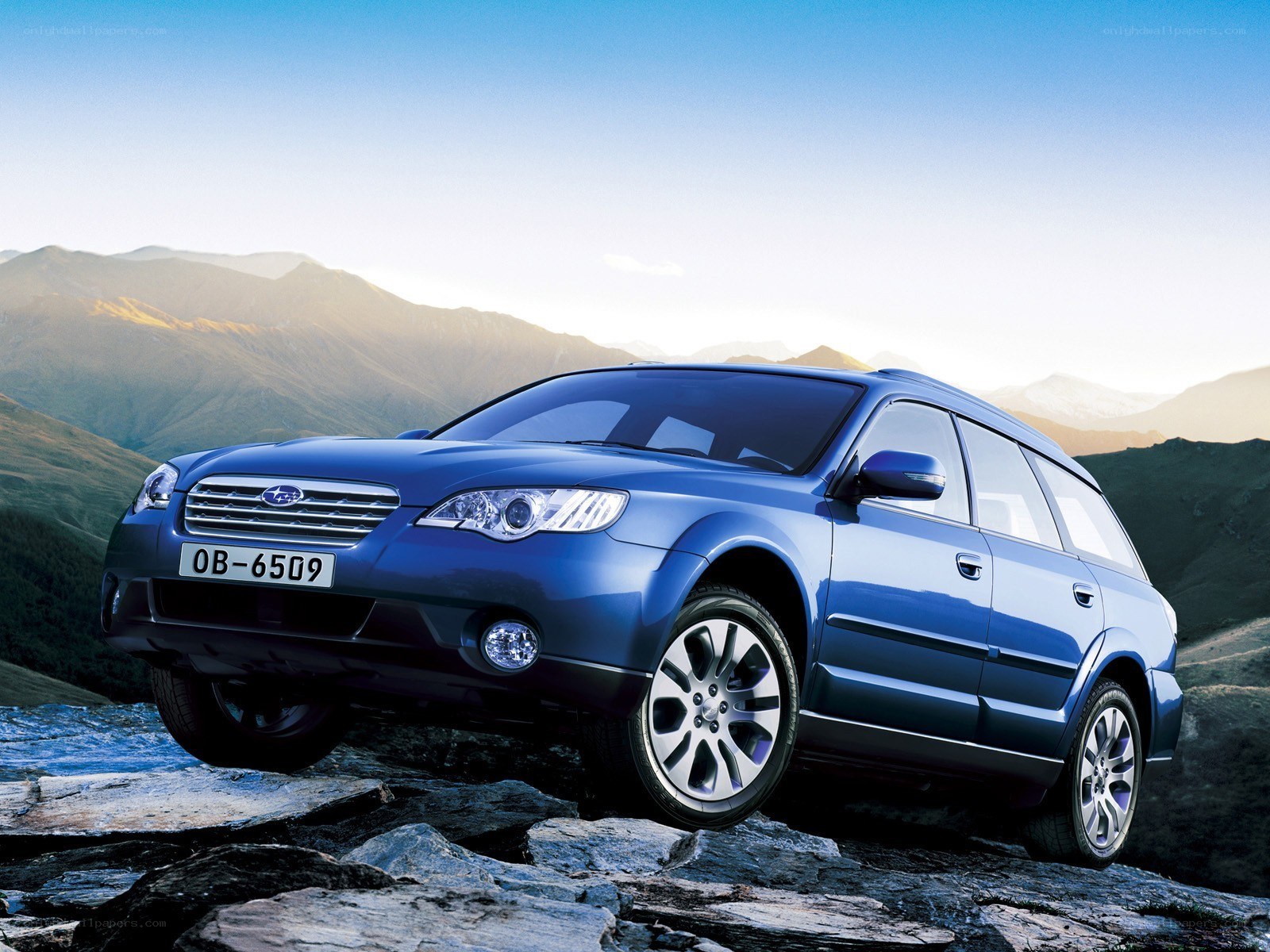 Blue Subaru station wagon