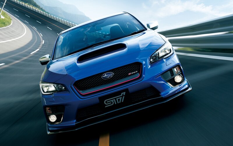 Blue Subaru Sti Car — Dynamic, Afternoon