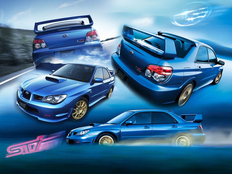 Blue Subaru Sti Car — Dynamic