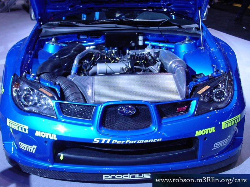 blue subaru sti performance car