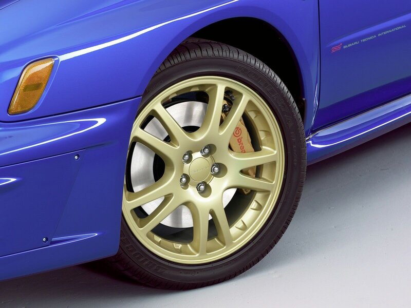 blue subaru sti wheel