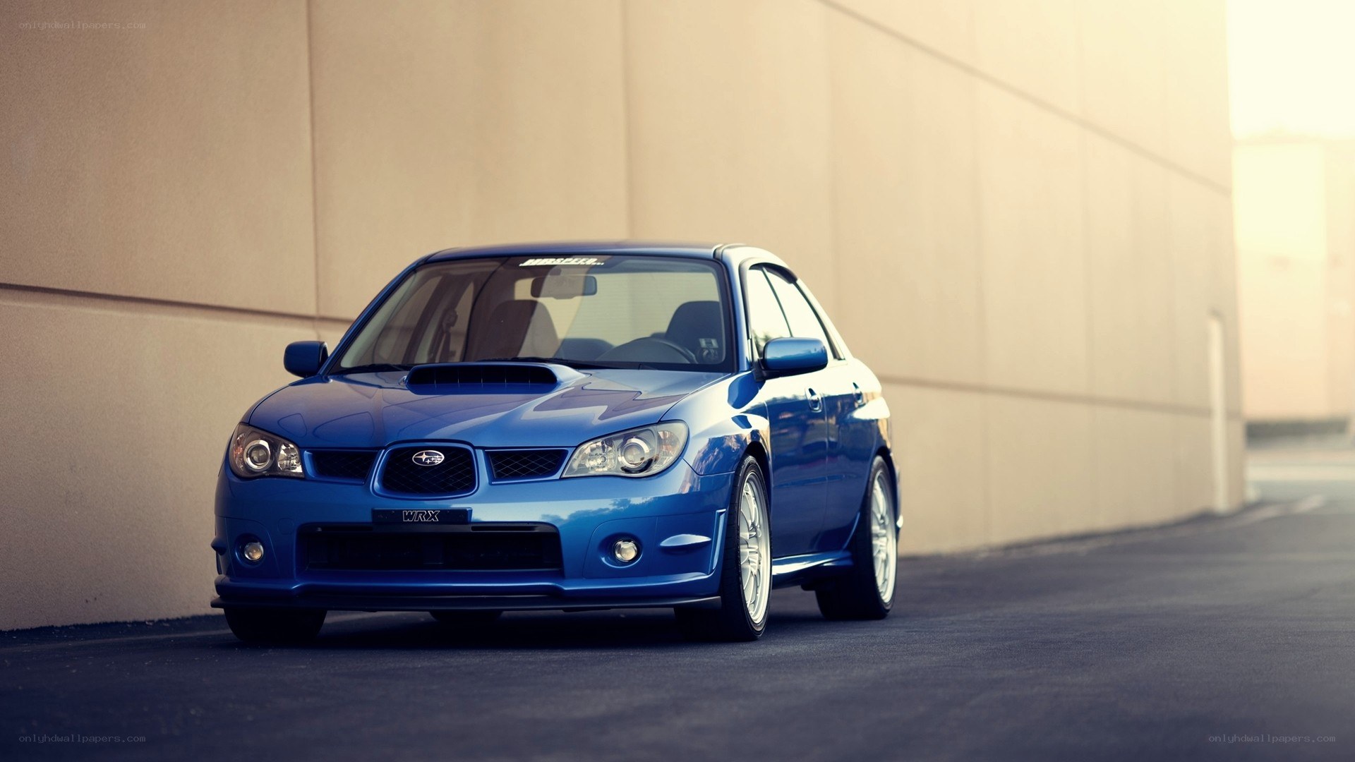 blue subaru wrx car