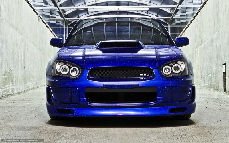 Blue Subaru WRX in tunnel