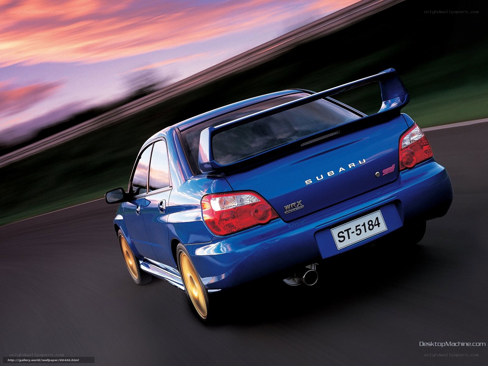 blue subaru wrx on track