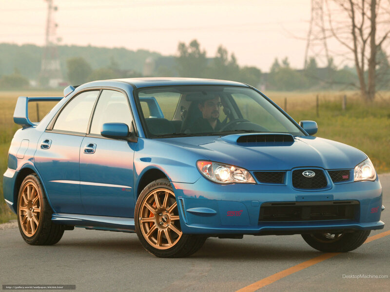 Blue Subaru Wrx Sti — Calm, Sunset