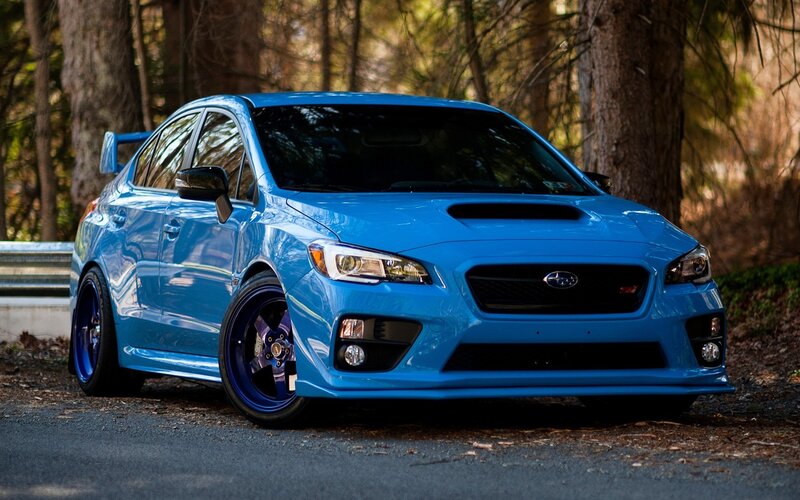 Blue Subaru Wrx Sti — Dramatic, Afternoon