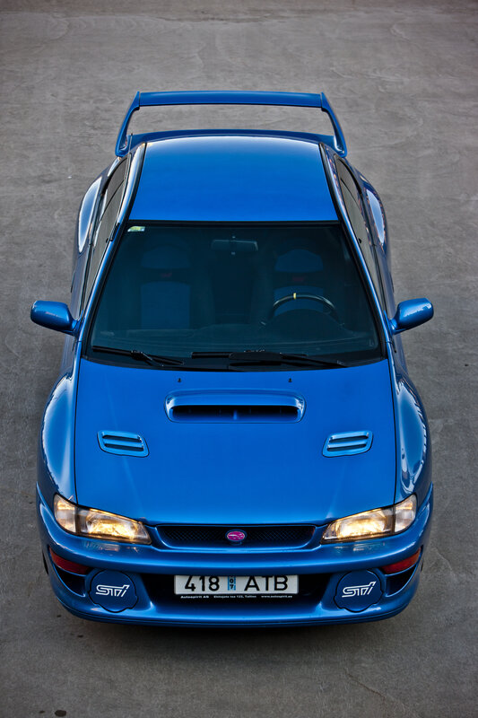 Blue Subaru Wrx Sti — Dramatic, Photograph, Car