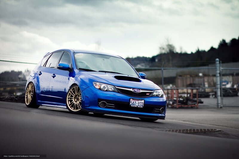 Blue Subaru Wrx Sti — Dramatic, Photograph