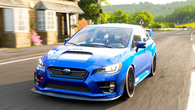 Blue Subaru Wrx Sti — Dynamic, Afternoon, 3d Render