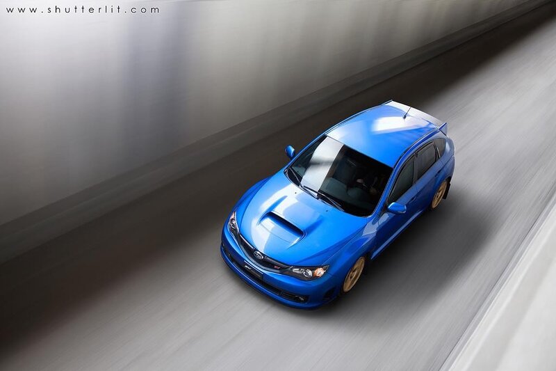 Blue Subaru Wrx Sti — Dynamic, Photograph, Car